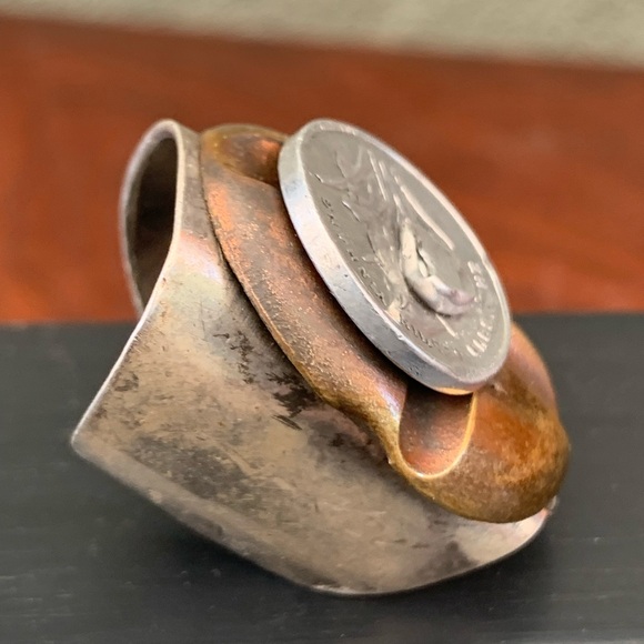 Artistic spoon coin and metal ring - Picture 3 of 9